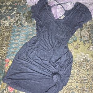 T-Shirt Dress W/ Knot And Cross Straps In Back